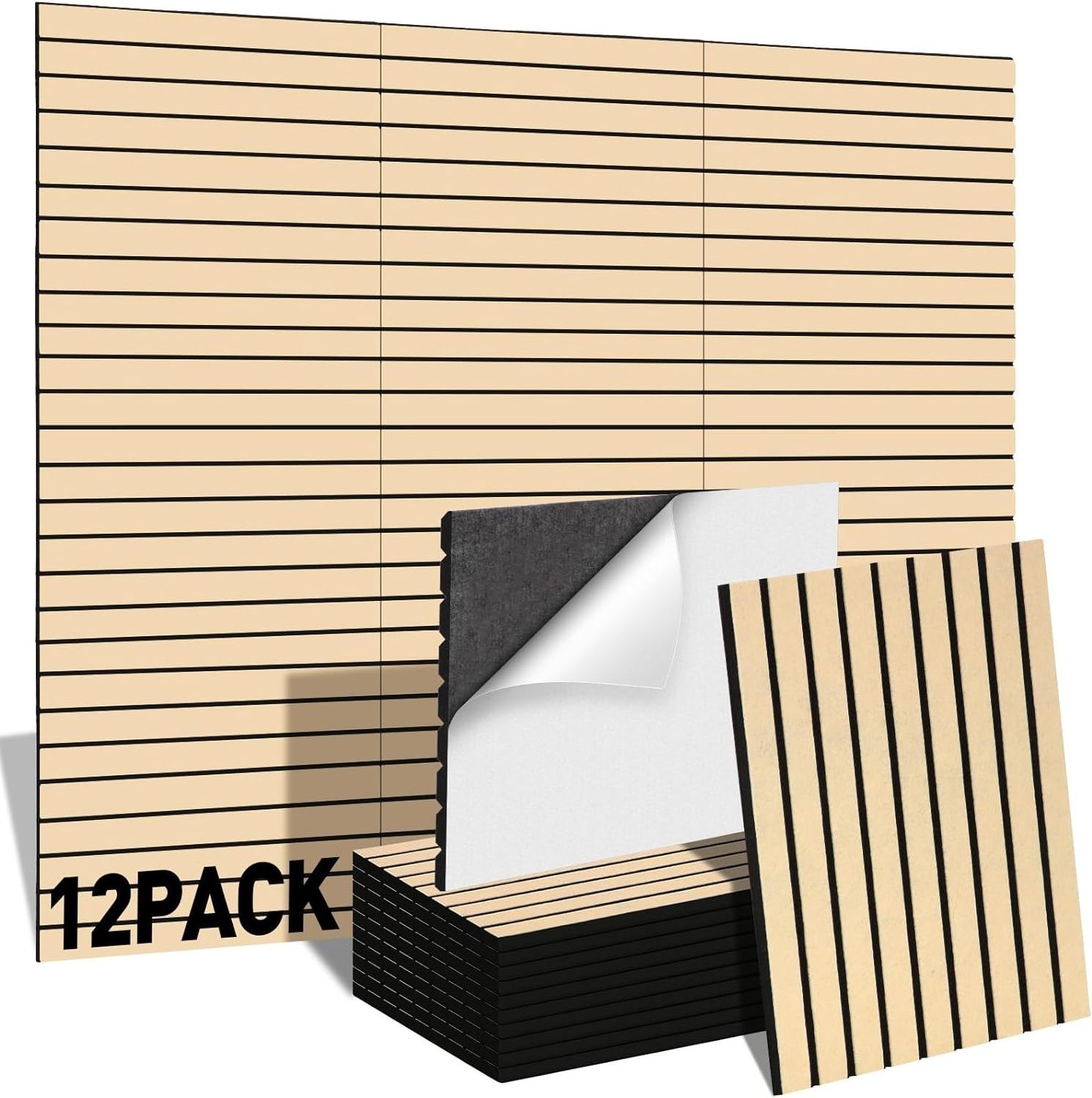 Acoustic Wood Slat Wall Panel Sound Absorbing Panels for Walls and Ceiling for Soundproofing