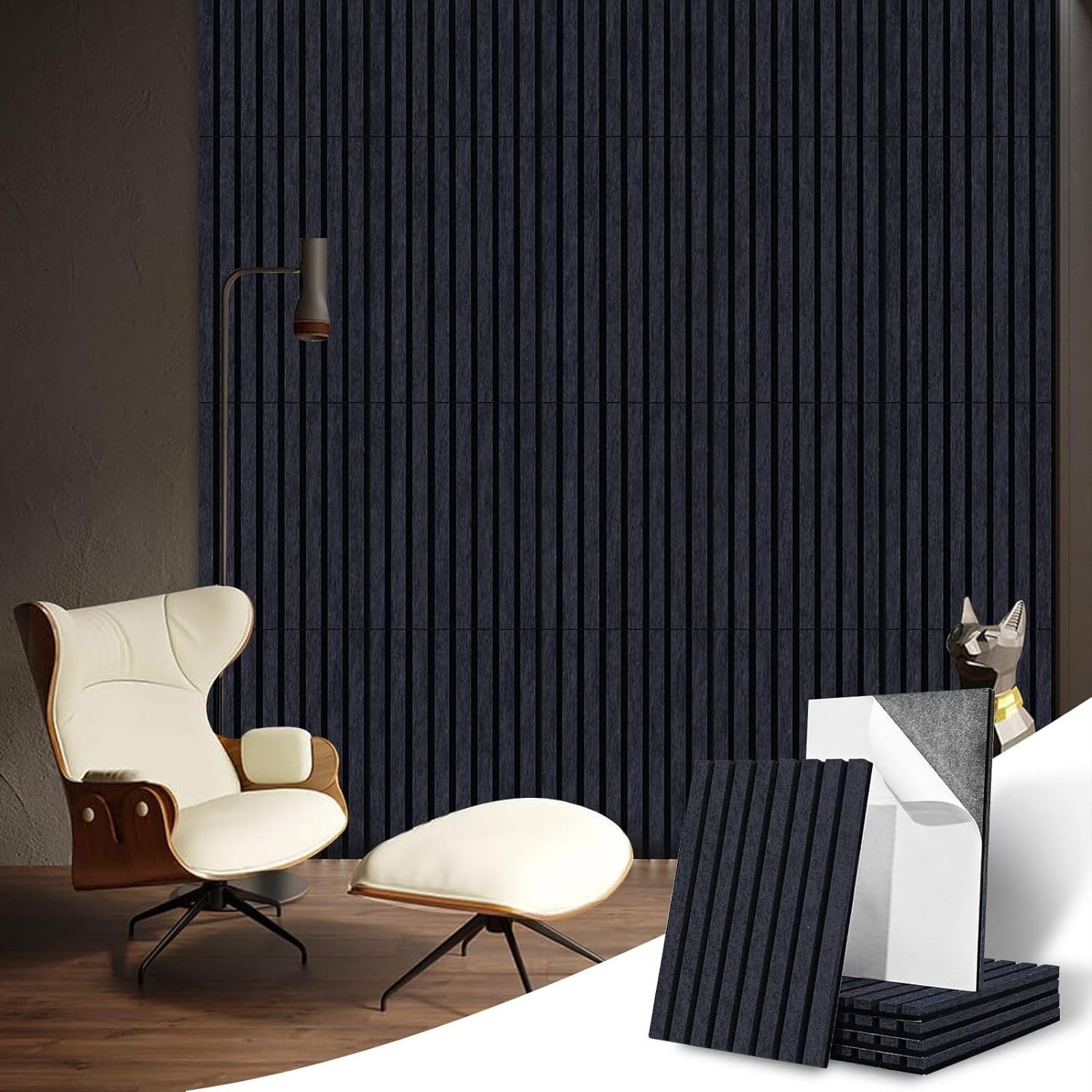 Acoustic Wood Slat Wall Panel Sound Absorbing Panels for Walls and Ceiling for Soundproofing