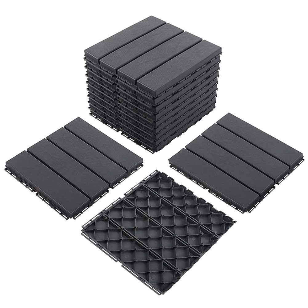 fireproof outdoor Wood Plastic Composite Patio deck Tiles, Interlocking Decking Patio Deck Tiles, Waterproof