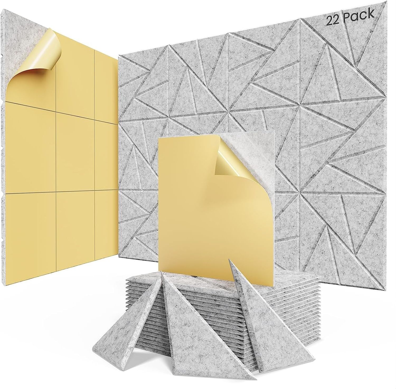 0 Sound Absorbing Panels, Wall and Ceiling Decorative Sound Panels, Acoustical Treatment Felt Tiles for Home