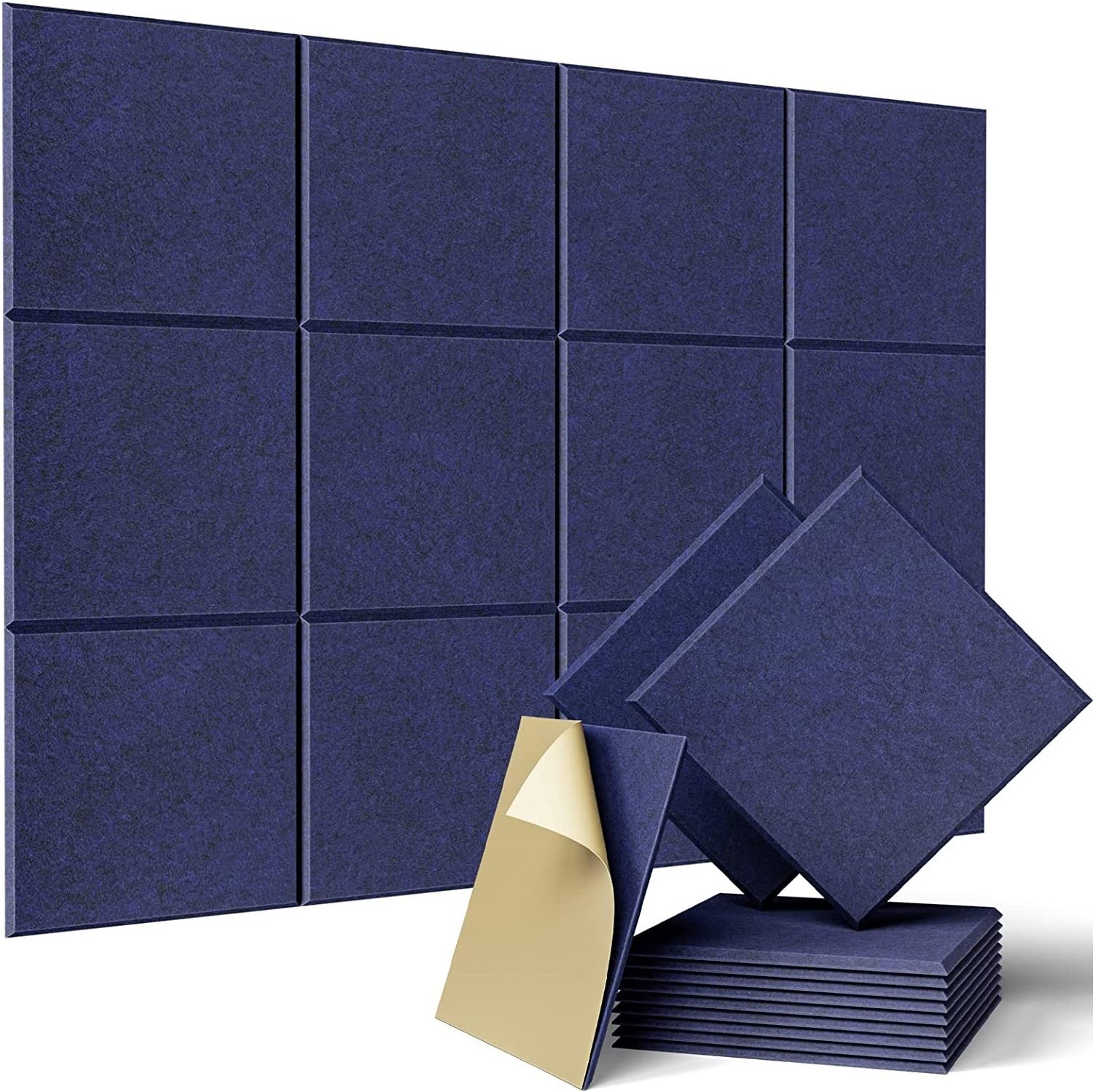 Soundproof Wall Panels 12 Pack Noise Cancelling Wall Panels Self Adhesive Sound Absorbing Panels