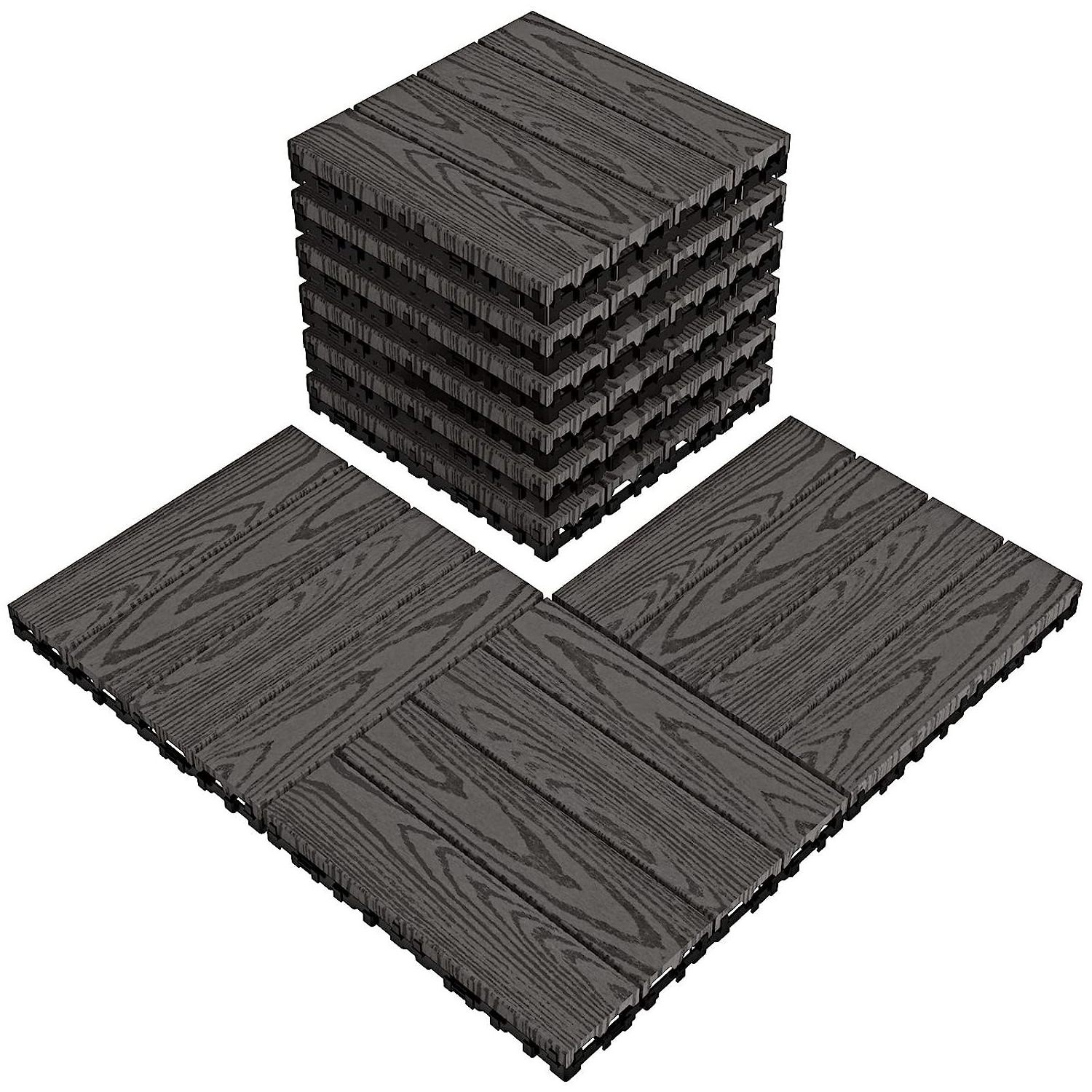 fireproof outdoor Wood Plastic Composite Patio deck Tiles, Interlocking Decking Patio Deck Tiles, Waterproof