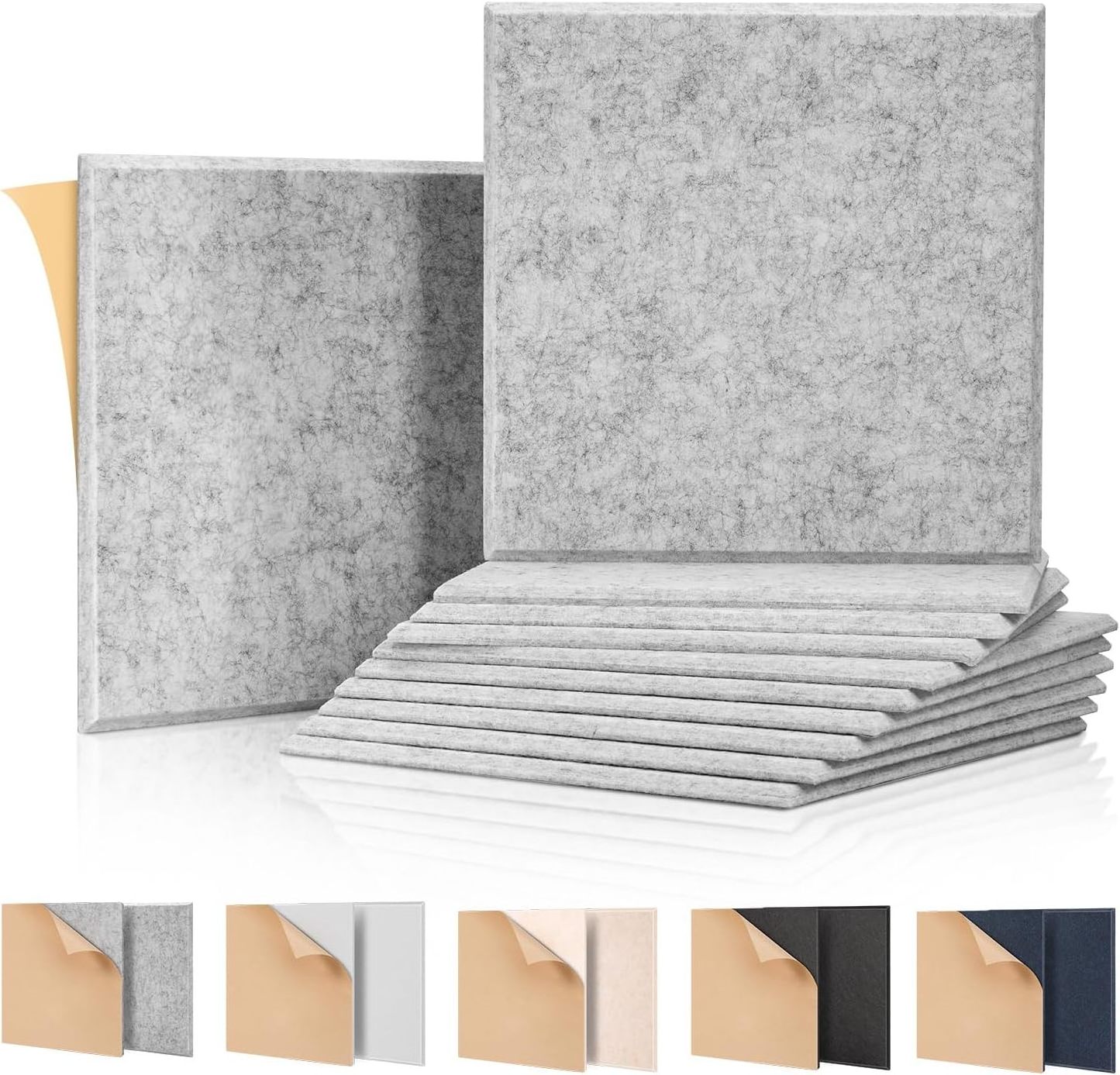 Soundproof Wall Panels 12 Pack Noise Cancelling Wall Panels Self Adhesive Sound Absorbing Panels