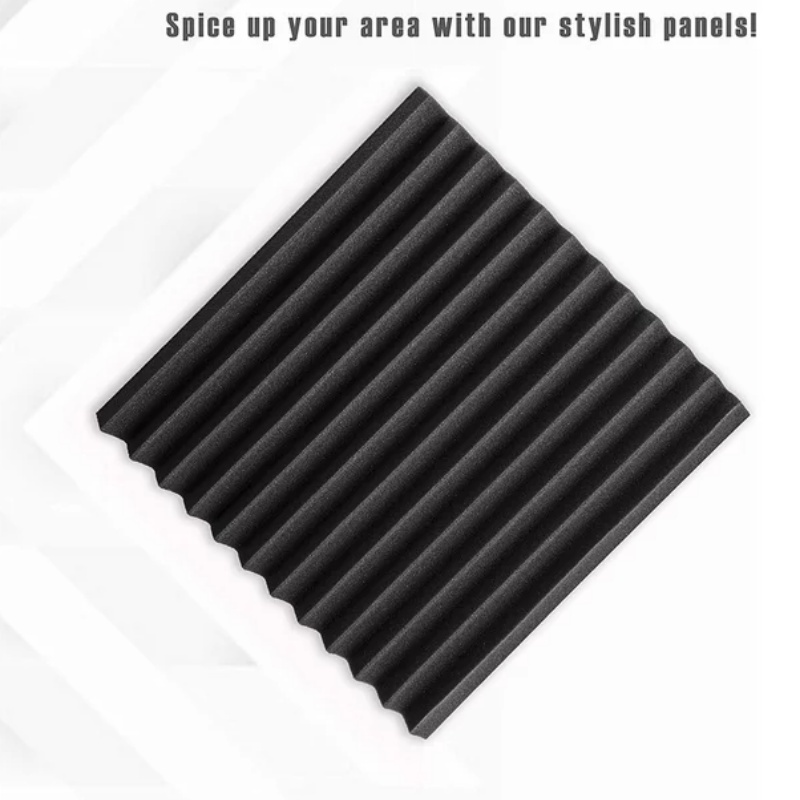 Modern Design Acoustic Foam Panels Studio Wedge Tiles Soundproof Black Foam Padding Sound Insulation Absorbing Wedge Tiles