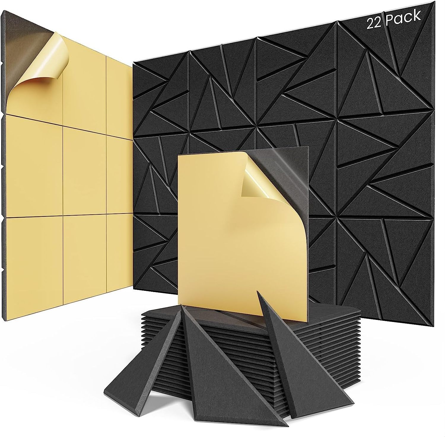 0 Sound Absorbing Panels, Wall and Ceiling Decorative Sound Panels, Acoustical Treatment Felt Tiles for Home