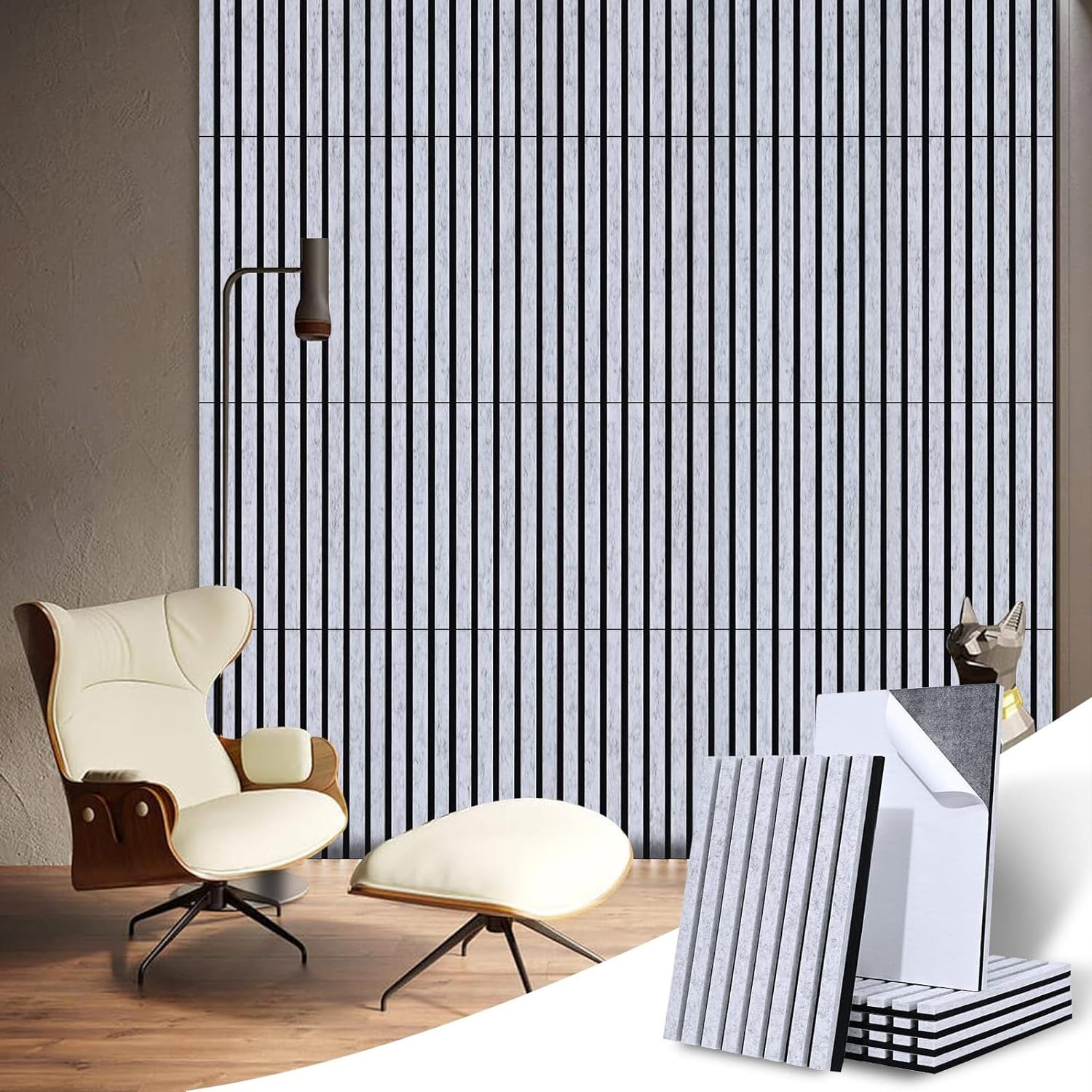 Acoustic Wood Slat Wall Panel Sound Absorbing Panels for Walls and Ceiling for Soundproofing