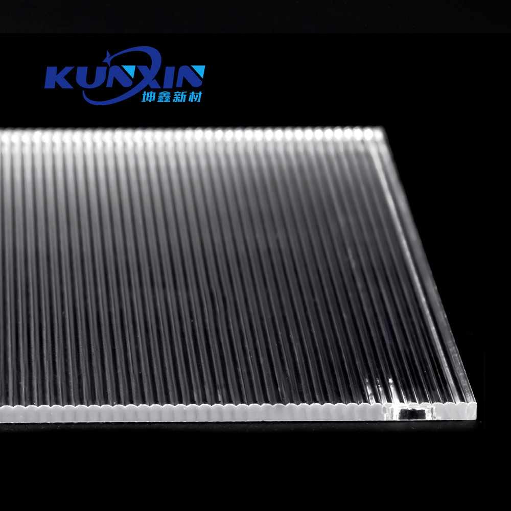 Kunxin Customized Decorative PMMA Mini-Prism Striped Acrylic Panel Clear Ribbed Texture Acrylic Sheet For Display