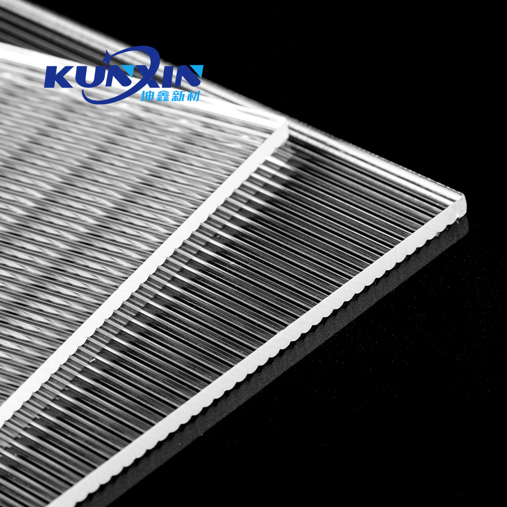 Kunxin Customized Decorative PMMA Mini-Prism Striped Acrylic Panel Clear Ribbed Texture Acrylic Sheet For Display