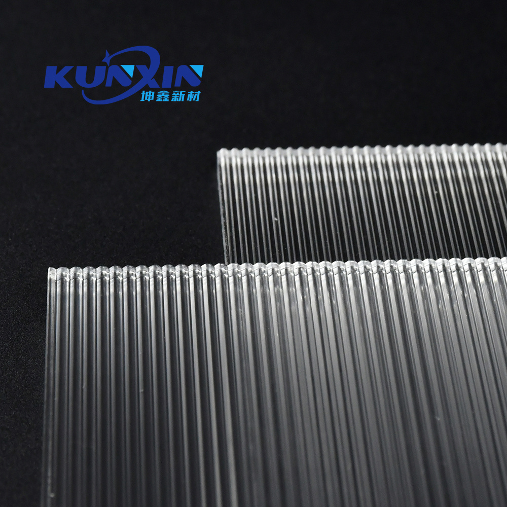 Kunxin Customized Decorative PMMA Mini-Prism Striped Acrylic Panel Clear Ribbed Texture Acrylic Sheet For Display