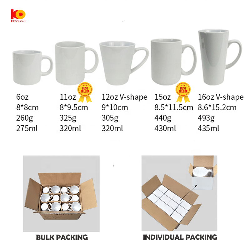 wholesale Custom 3A Grade quality sublimation coffee mug blanks 11oz advertising custom sublimation ceramic mug