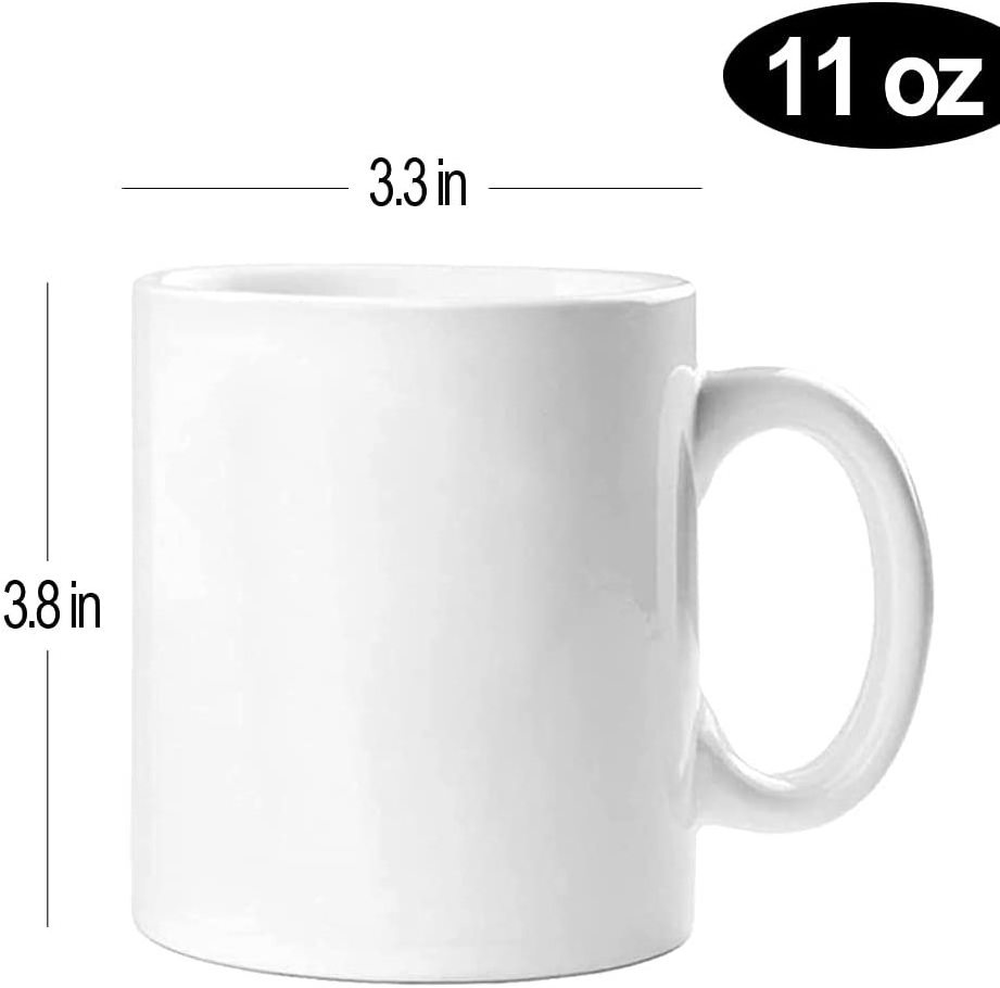 Wholesale Custom  camping mugs sublimation blanks 11oz White Porcelain Coffee Cup Christmas Gift  200ml sublimation mug