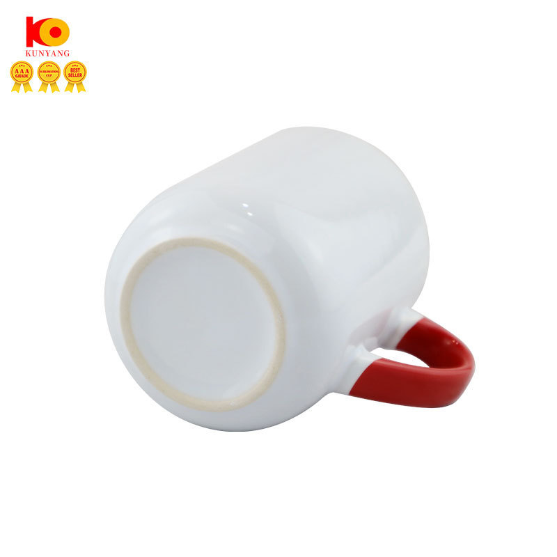 Sublimation blank coffee milk cup two tone inner color ceramic color handle glazed sublimation mugs