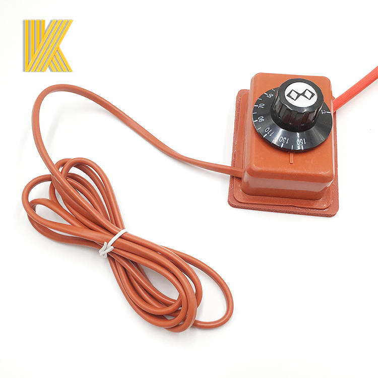 Custom electric heating pad element flexible rubber heater silicone with knob temperature control