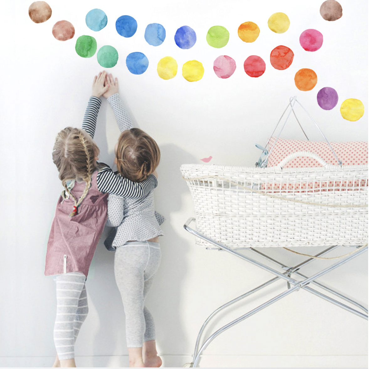 Macaron colorful polka Dot Self-adhesive Removable  Decal PVC Waterproof Home Deco Children Wall Sticker for Kids Baby Room