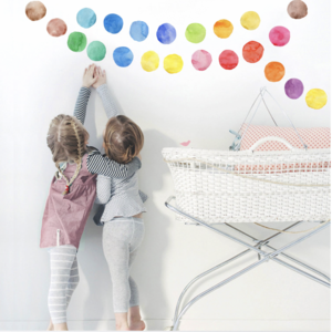 Macaron colorful polka Dot Self-adhesive Removable  Decal PVC Waterproof Home Deco Children Wall Sticker for Kids Baby Room