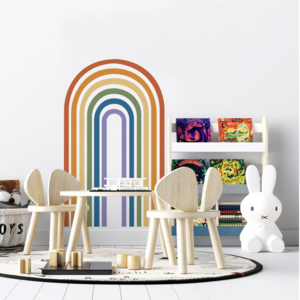 Boho Nordic Rainbow Wall Stickers Vinyl PVC Arch Decals Block Rainbow Removable Arch Decals Arch Wall Decal Living Baby Gift