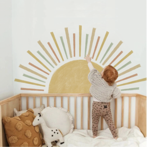 Boho Nordic Sun light  Self-adhesive Removable  Decal PVC Waterproof Home Deco Children Wall Sticker for Kids Baby Room