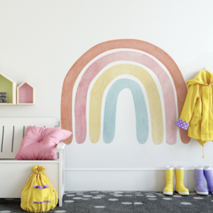 Macaron colorful Huge Rainbow  Self-adhesive Removable  Decal PVC Waterproof Home Deco Children Wall Sticker for Kids Baby Room