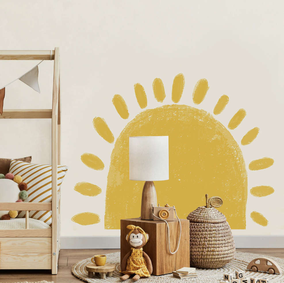 Boho Nordic Sun light  Self-adhesive Removable  Decal PVC Waterproof Home Deco Children Wall Sticker for Kids Baby Room