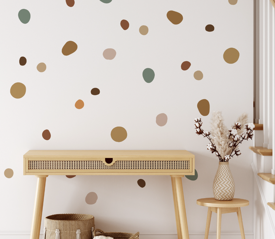 Boho  Polka Dot Self-adhesive Removable Print Decal PVC Vinyl Waterproof Home Decor Children Wall Sticker Baby Kids living Room