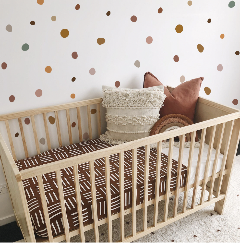 Boho  Polka Dot Self-adhesive Removable Print Decal PVC Vinyl Waterproof Home Decor Children Wall Sticker Baby Kids living Room