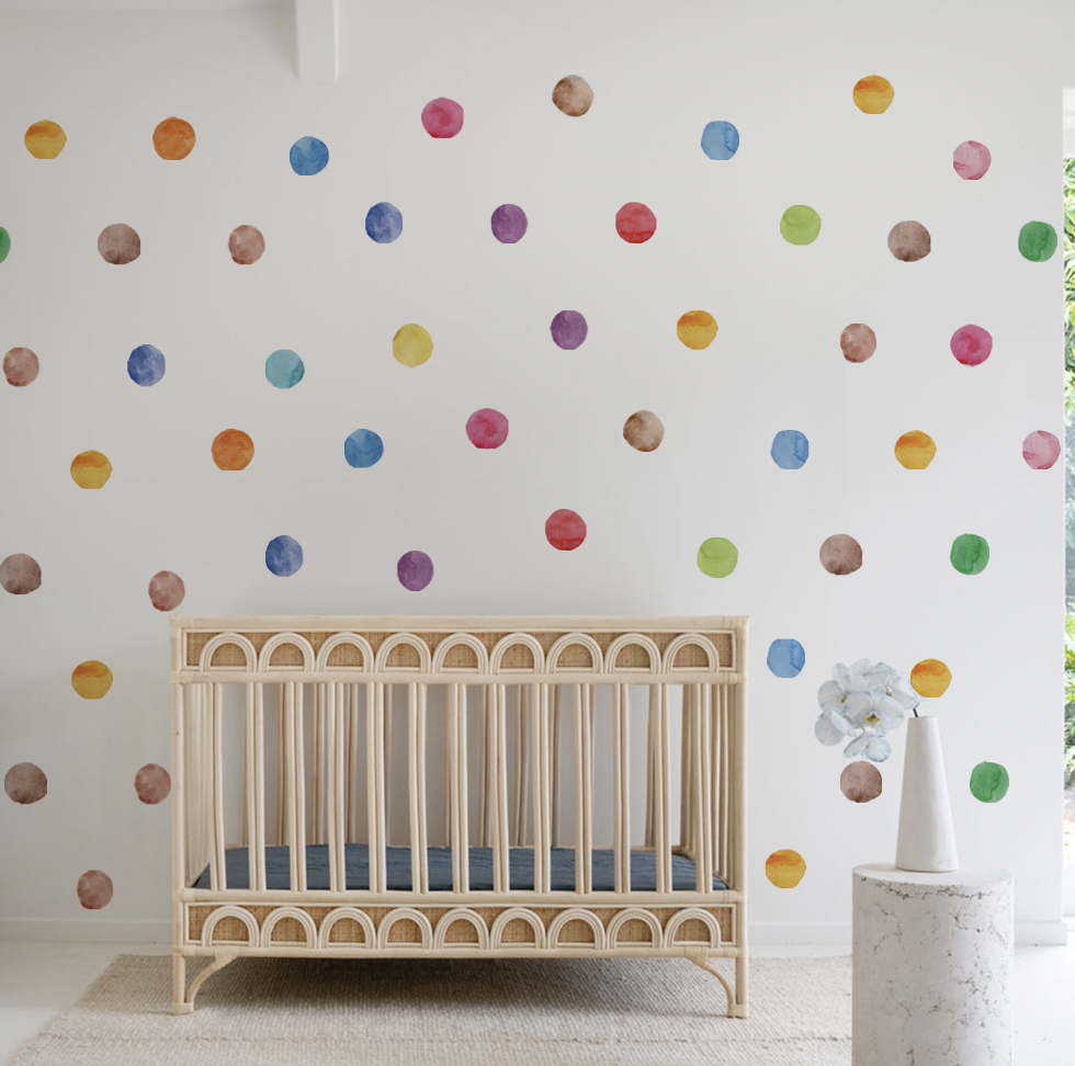 Macaron colorful polka Dot Self-adhesive Removable  Decal PVC Waterproof Home Deco Children Wall Sticker for Kids Baby Room