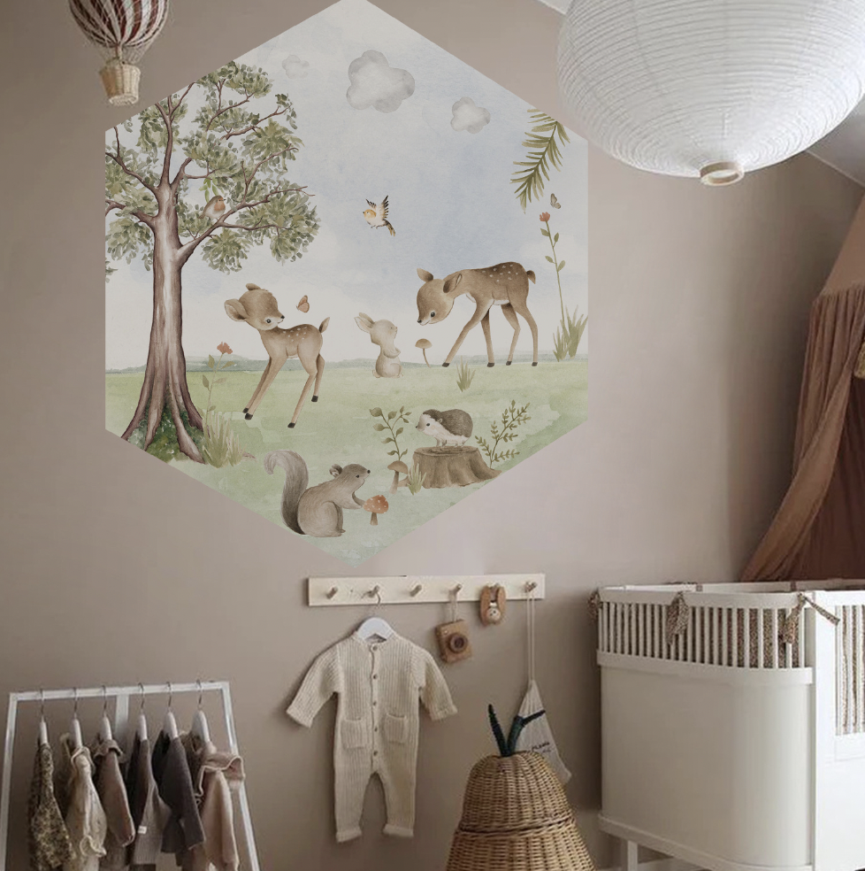 Cute Self-adhesive Removable Forest Animal Decal PVC Vinyl Waterproof Home Decor Children Wall Sticker Baby Kids living Room