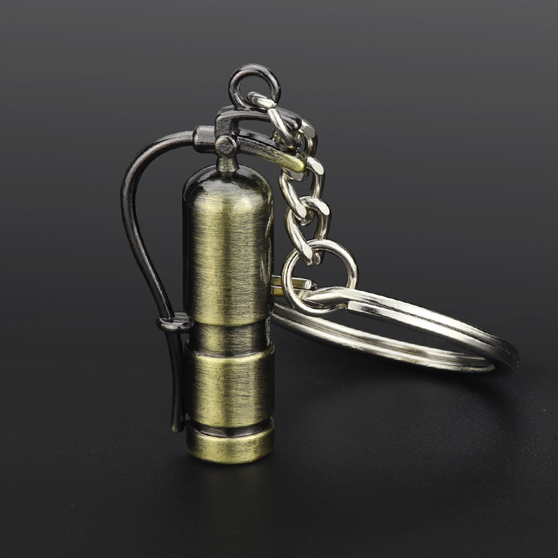 Custom Logo Metal Fire Extinguisher Keychain 3d Zinc Alloy Keychain For Fire Promotion Gift