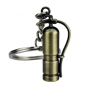 Custom Logo Metal Fire Extinguisher Keychain 3d Zinc Alloy Keychain For Fire Promotion Gift