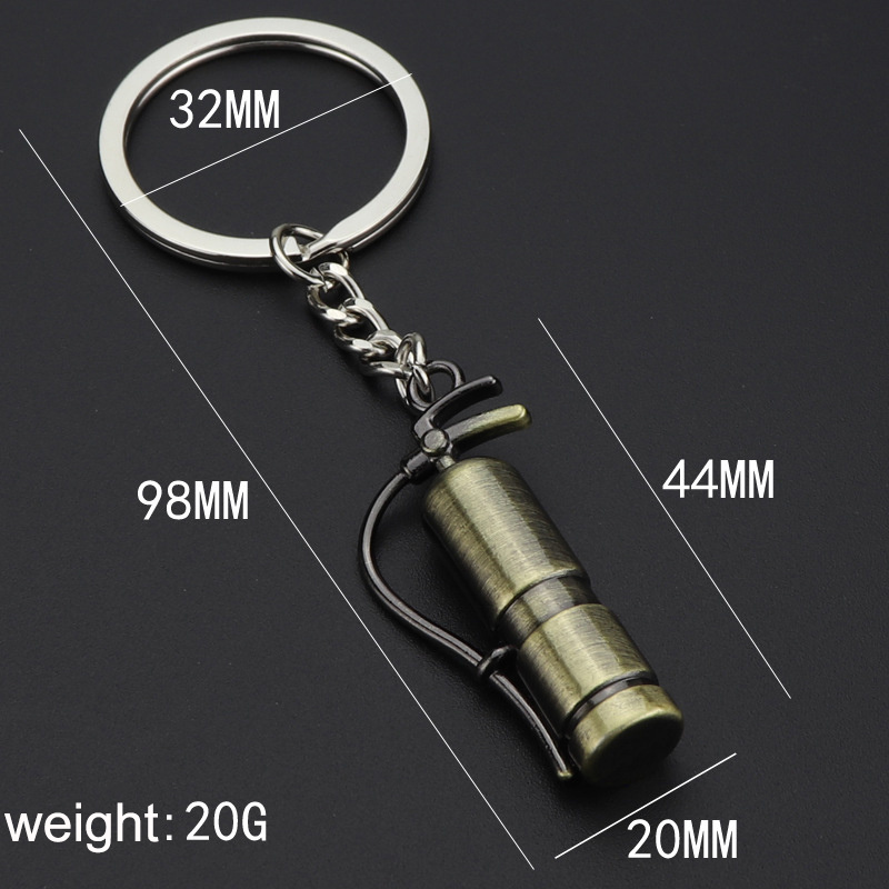 Custom Logo Metal Fire Extinguisher Keychain 3d Zinc Alloy Keychain For Fire Promotion Gift