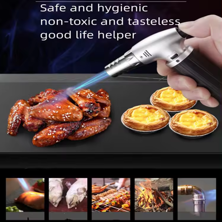 Portable Kitchen Lighter Windproof Jet Torch Gas Lighter Spray Gun Turbo Butane Metal Cigar Cigarette Lighter BBQ Tools