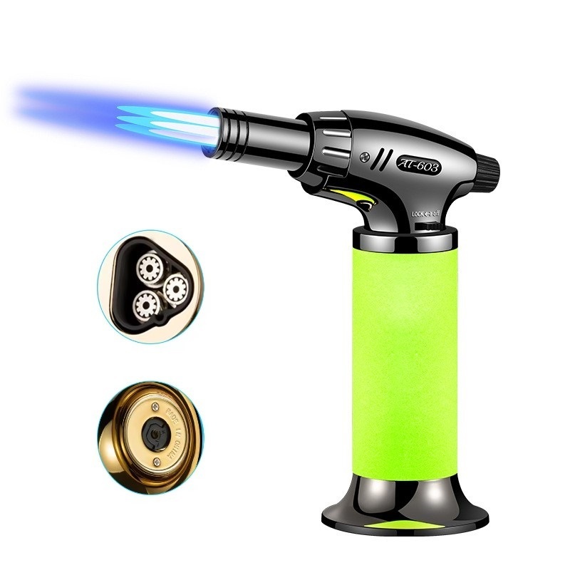 Customizable Luminous Adjustable Flame Gas Kitchen Butane Blow Jet Torch Lighter Novelty Party Refillable Lighter