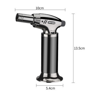 Windproof Metal Jet Butane Torch Lighters Jet Flame Custom Food Cigarette Torch Lighter refillable torch for Cigar Kitchen Bbq