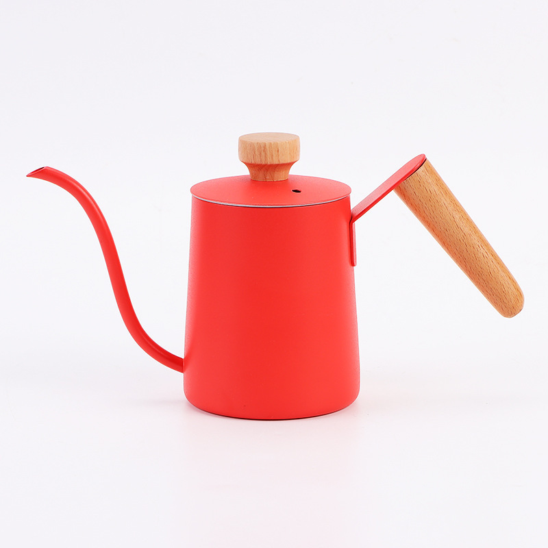 Custom Logo Design 350ml thermos flask teapot pink food grade 304 stainless steel inner Red coffee pot for cafe