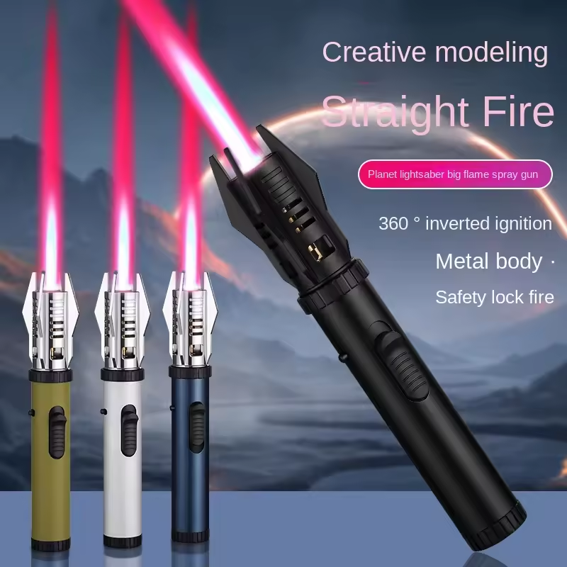 Newst Creative Butane Gas Metal Outdoor Torch Jet Flame Inflatable Luxury Outdoor Wind Proof Lighter