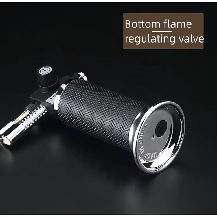 custom logo jet flame gas refill gun shape kitchen butane torch lighter windproof for cooking