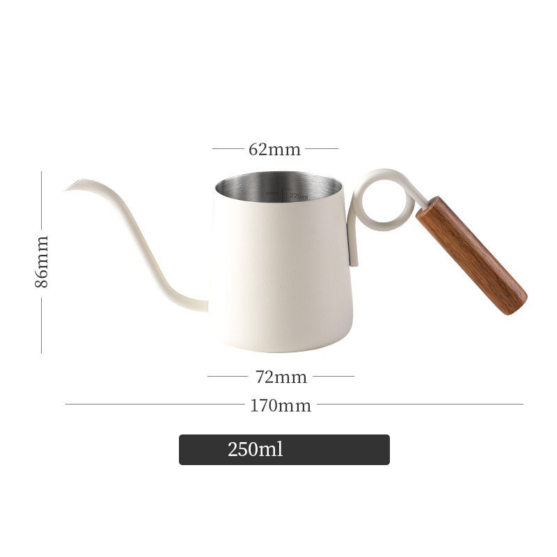 250ml/ 350ml Pour Over Kettle With Bamboo lid Gooseneck Kettle Stainless Steel Drip Kettle Stovetop with laser graduated scale