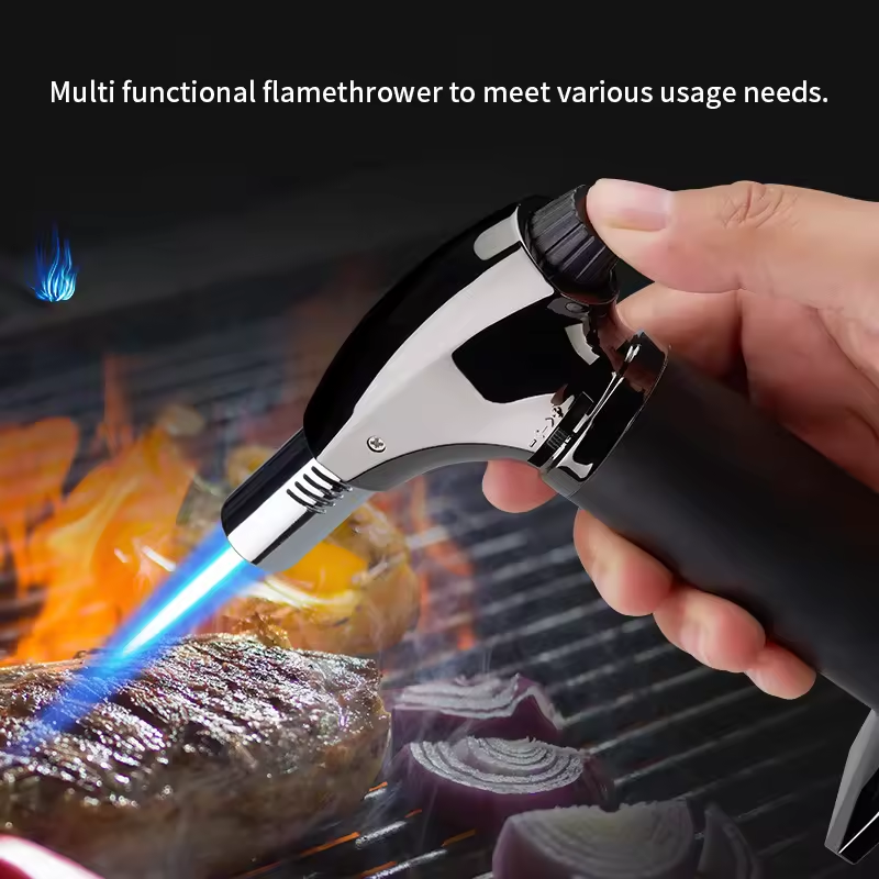 Kitchen Lighters Gun Flamethrower Barbecue Baking Gas Lighter Kitchen Card Type Big Lighter