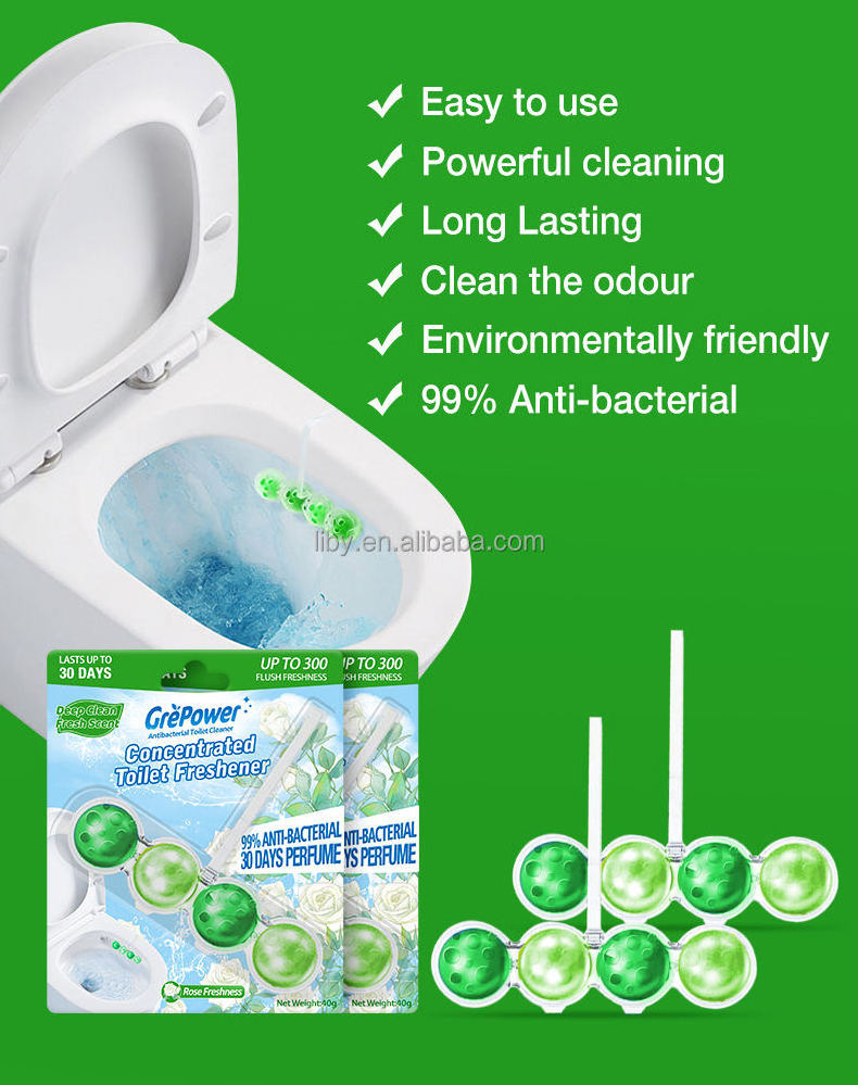 Manufacturer Made Hang Removal Odor Toilet Clean Balls Automatic Toilet Bowl Cleaner Rim Toilet Air Freshener Fragrance Ball