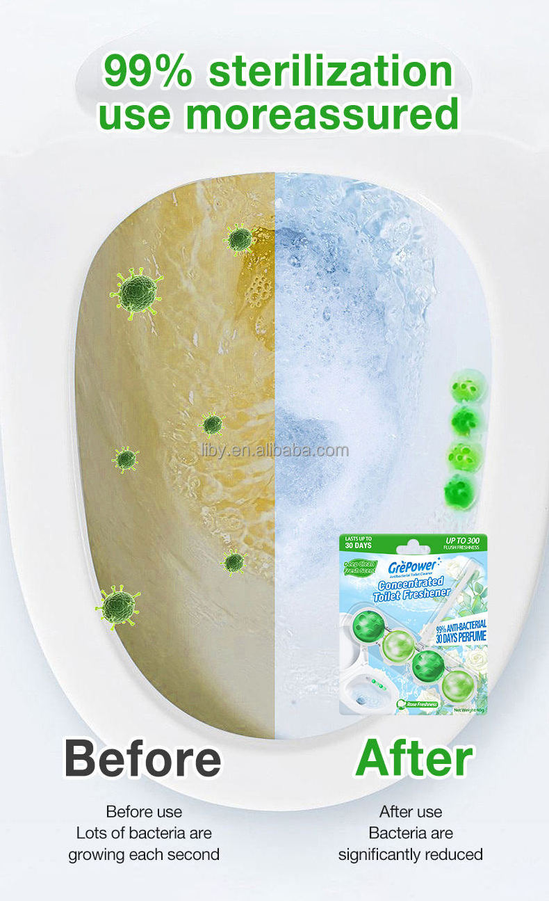 Manufacturer Made Hang Removal Odor Toilet Clean Balls Automatic Toilet Bowl Cleaner Rim Toilet Air Freshener Fragrance Ball