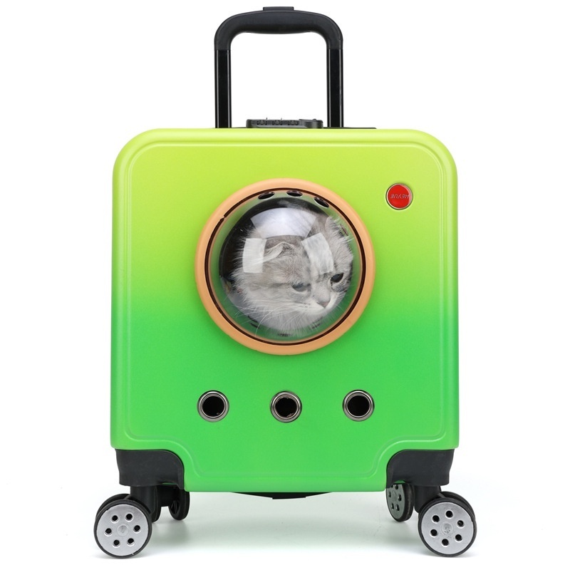 Freely Breathable Travel Dog Carrier Airline Approved Outdoor Cat Crate Cat Kennel Trolley Case Portable With Silent