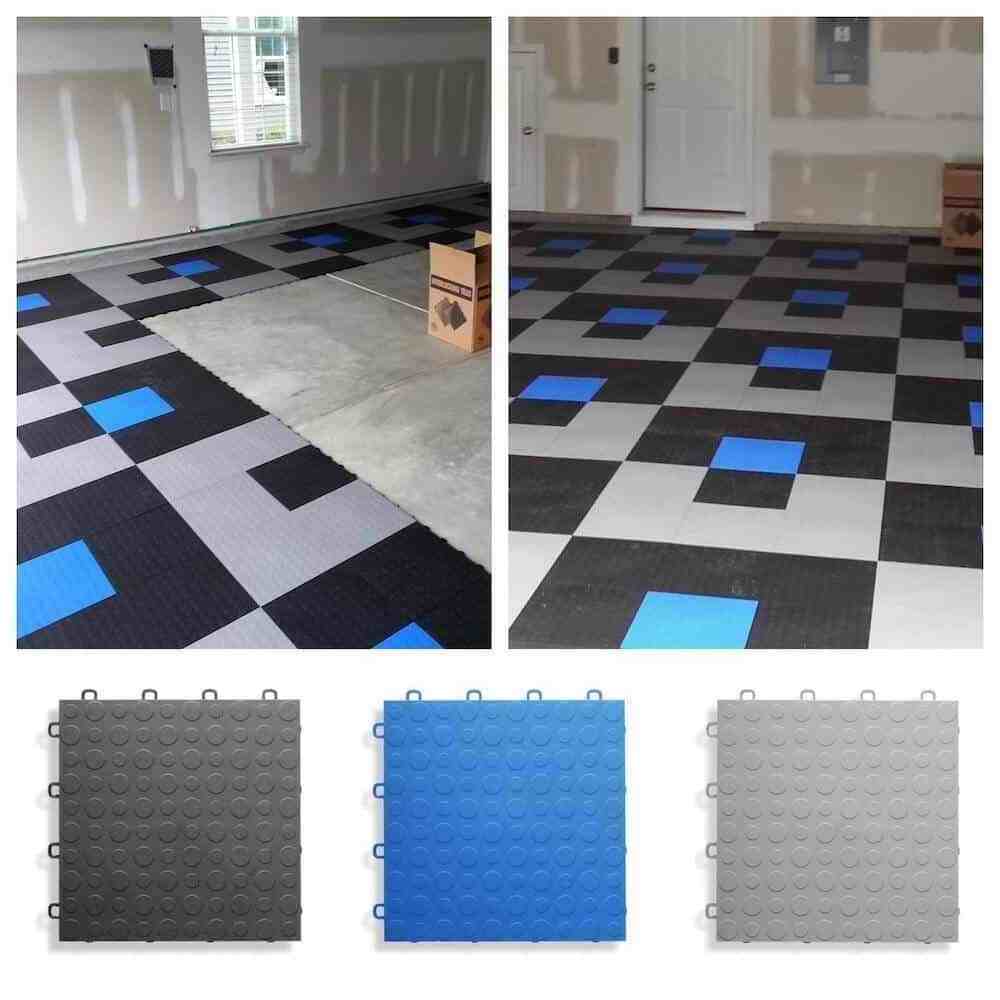 400*400*18mm floor tile designs anti slip interlocking plastic pvc floor plastic sheet garage tile