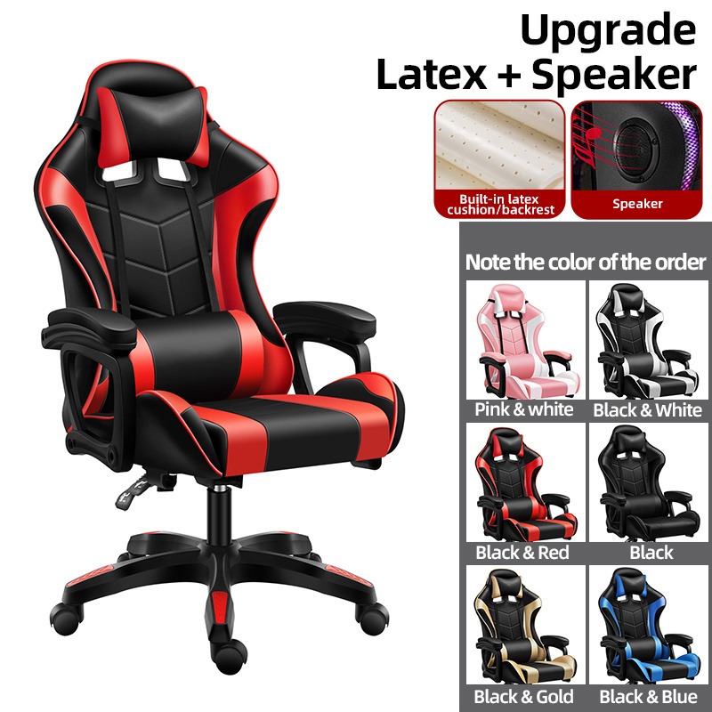 Free Sample Reclining Leather sedia RGB Racing Gamer Oyuncu Koltugu Gaming Chair With Footrest And Massage