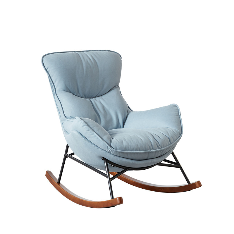 Modern Leisure Rocking Chair Living Room Upholstered Armchair Bedroom Fabric Single Sofa Chair