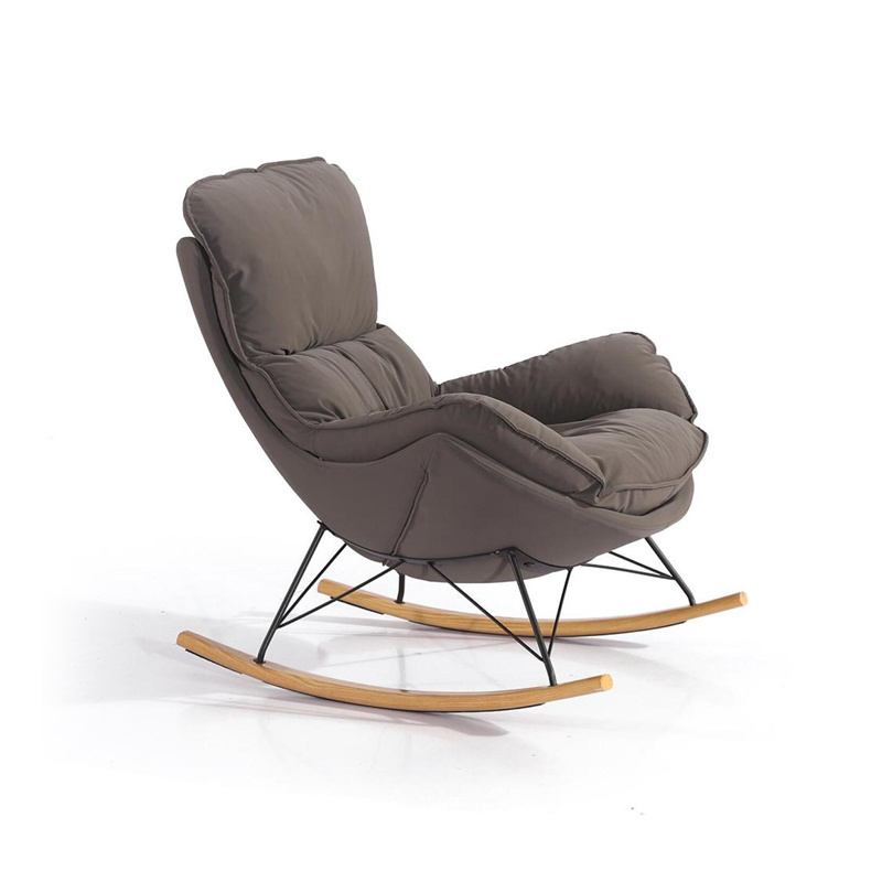 Modern Leisure Rocking Chair Living Room Upholstered Armchair Bedroom Fabric Single Sofa Chair