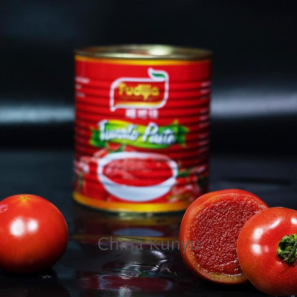 Easy open tomato paste in 28-30% brix with high fresh quality best price in different sizes