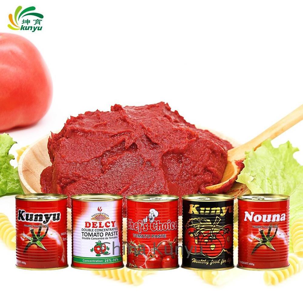 Easy open tomato paste in 28-30% brix with high fresh quality best price in different sizes