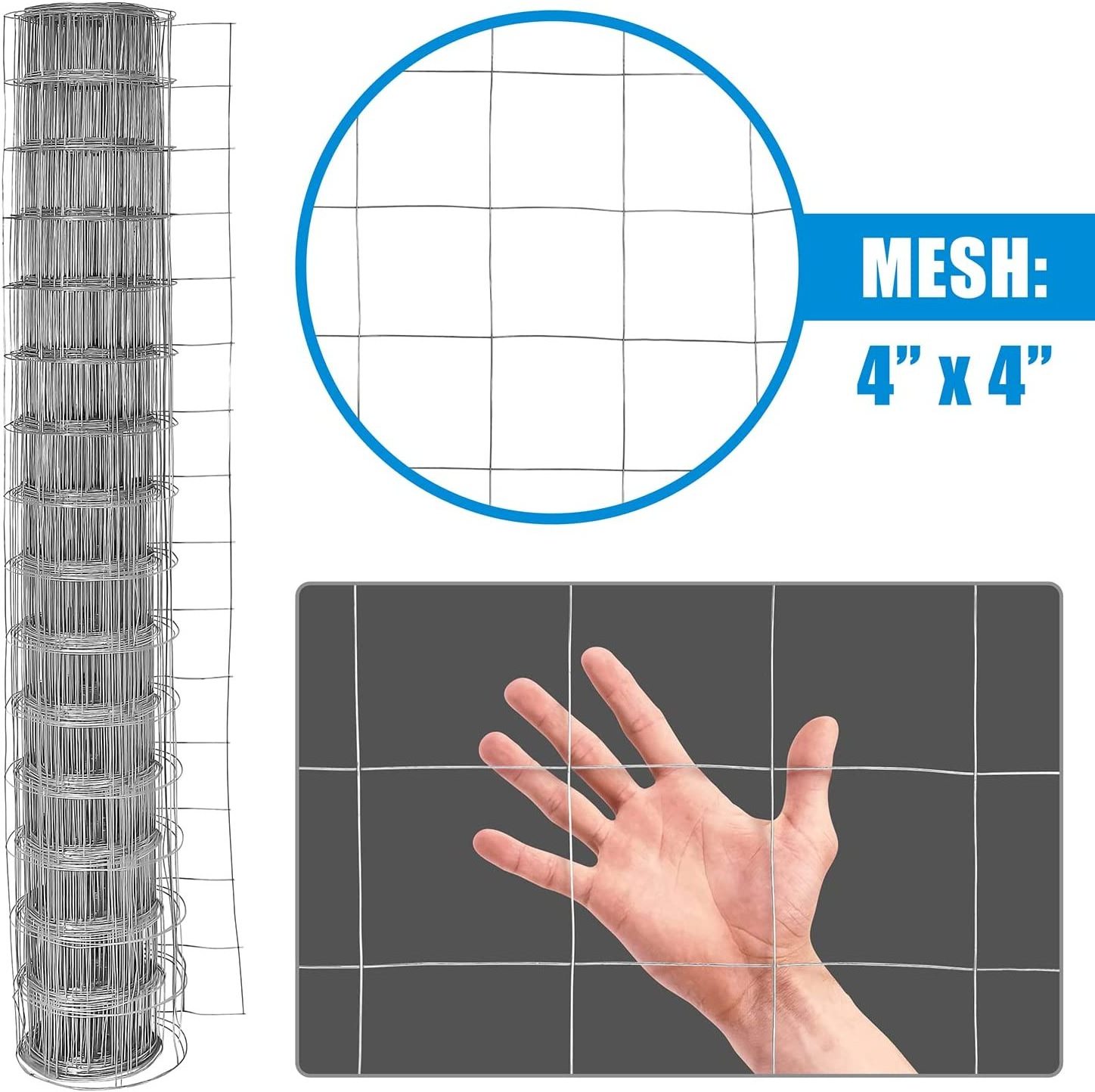 Hot Dipped Galvanized Welded Wire Mesh Fence Garden Security 48inch 50ft Hardware cloth for Chicken Wire