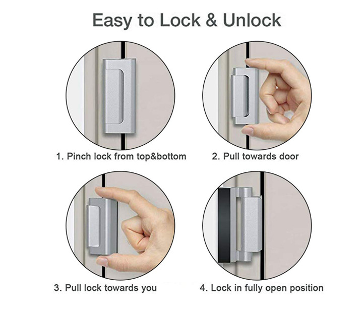 Child Safety Door Reinforcement Lock With 3 Inch Anti-theft Aluminum Alloy Hinge Night Lock