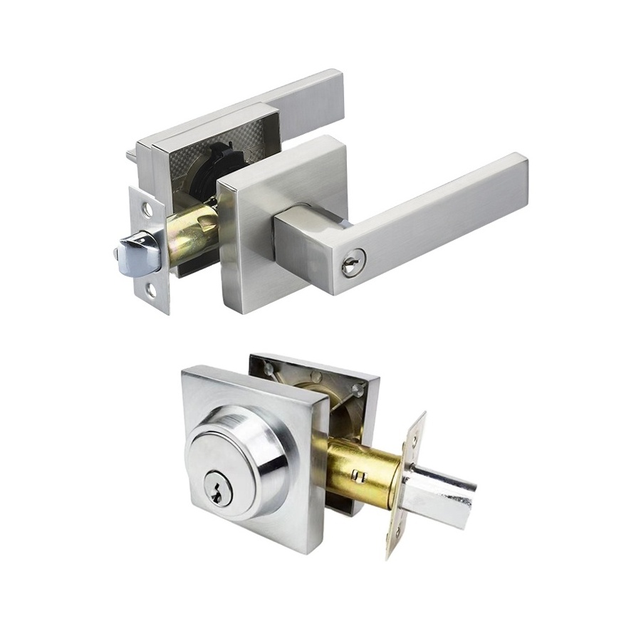 Hot Sale Canada Combination Locks Include Heavy Duty Door Handle Lock Set And Deadbolt Lock With Zinc Alloy Rose And Lever